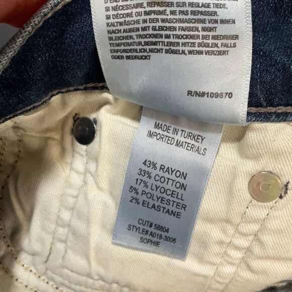 Agolde Blue Denim Dark Wash Whisker Skinny Ankle Jeans Size 28 - Picture 8 of 8